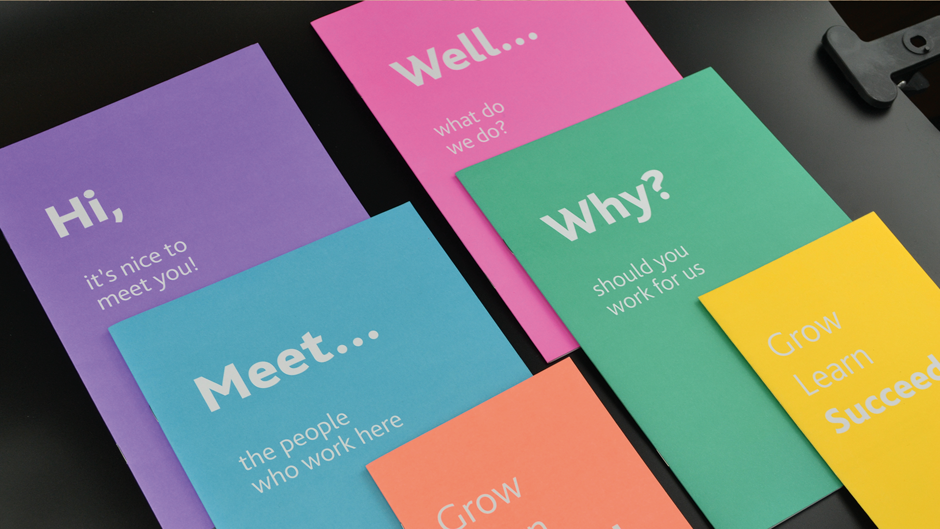 Printed marketing materials for recruitment by Gillian Heron