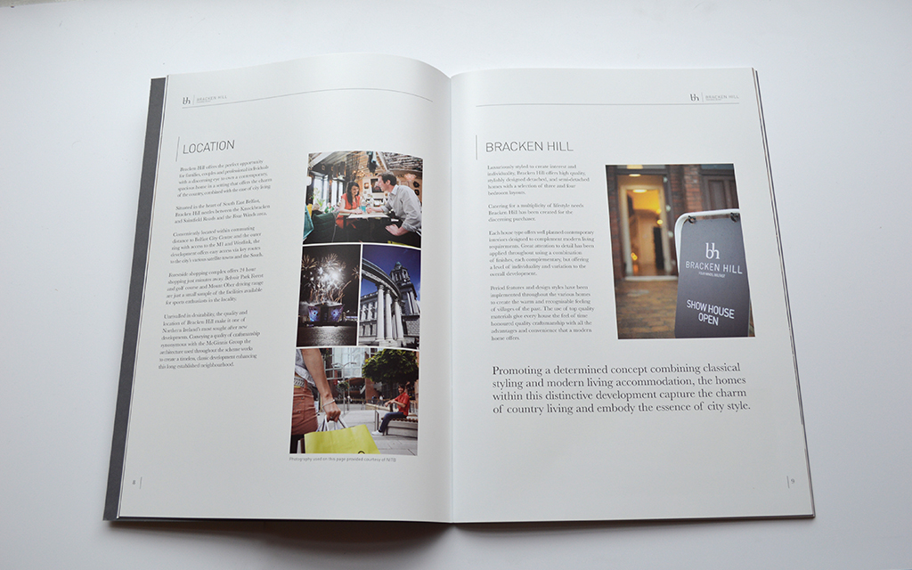 Promotional brochure for estate agents  design and print by Pink Inc