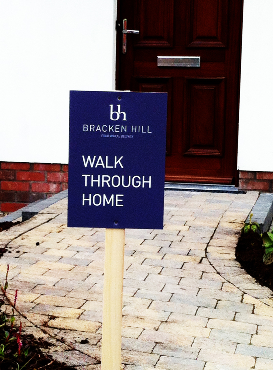 Branded directional signage by Liam Mulherin