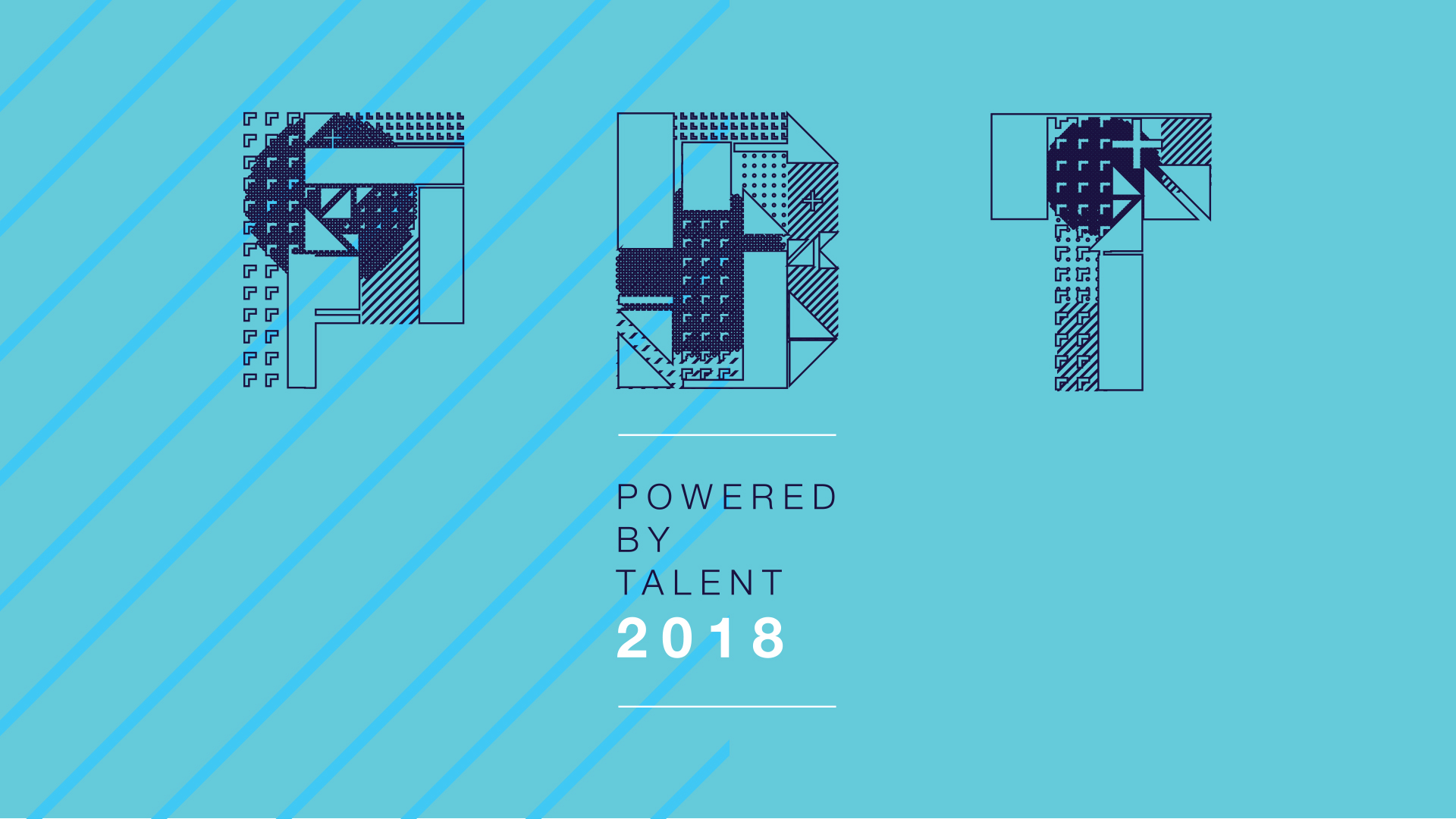 Blue colour variant of Powered by Talent poster